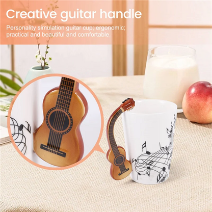 B62B-Creative Novelty Guitar Handle Cup Free Spectrum Coffee Milk Tea Cup Personality Mug Unique Musical Instrument Gift...