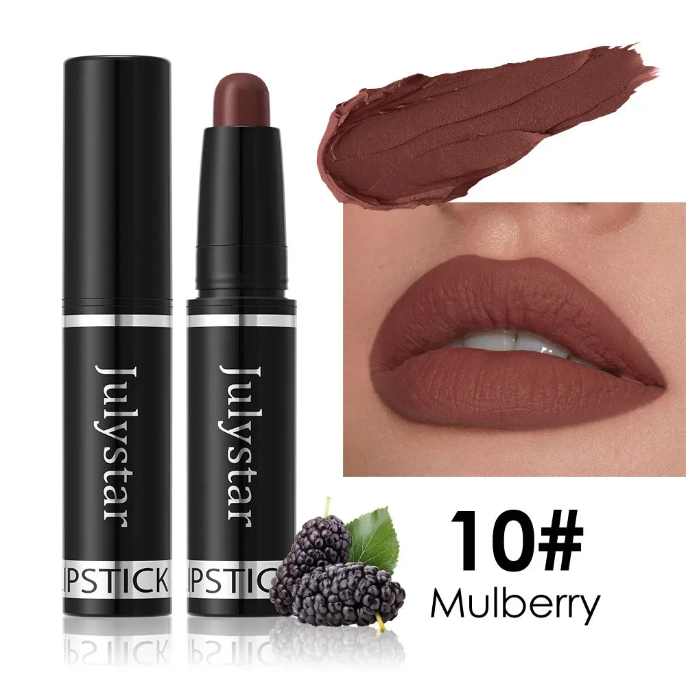 10 Color Nude Brown Matte Lipstick Pen Waterproof Lasting Non-Stick Cup Velvet Fruit Lipstick Lip Tint Pencil Makeup Lip...