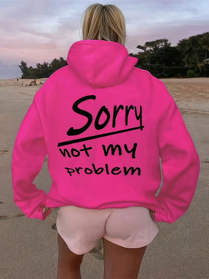 Basic Polyester Hoodie Alphabet Print 100_ Polyester Women Autumn and winter  Comfortable Pullover Crewneck Loose Female Clothes