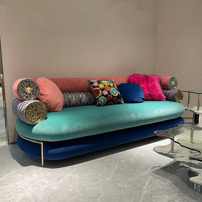 Soft Fancy Unique Sofa Modern Wood Nordic European Puffs Sofa 3 Seater Muebles Para Salas Modernos Living Room Furniture - Kimlud