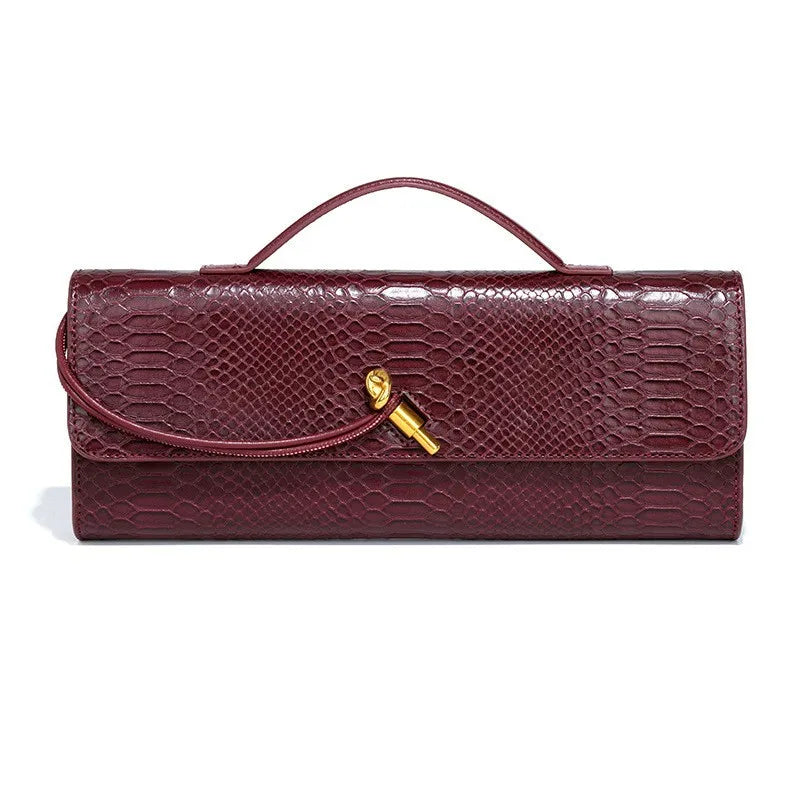 Luxury Design Top-Handle Bag For Women Evening Handbag Long Purse, Crocodile Pattern Crossbody Shoulder Bags Fashionable Outfits - Kimlud