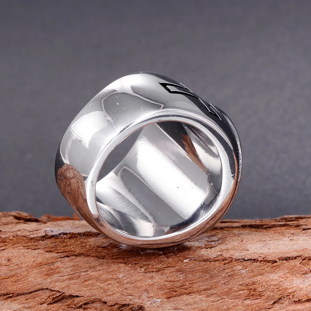 Vintage Catholic Jesus Cross Ring Men Punk Hip Hop Stainless Steel Biker Jesus Signet Rings Jewelry Amulet Gift Wholesale