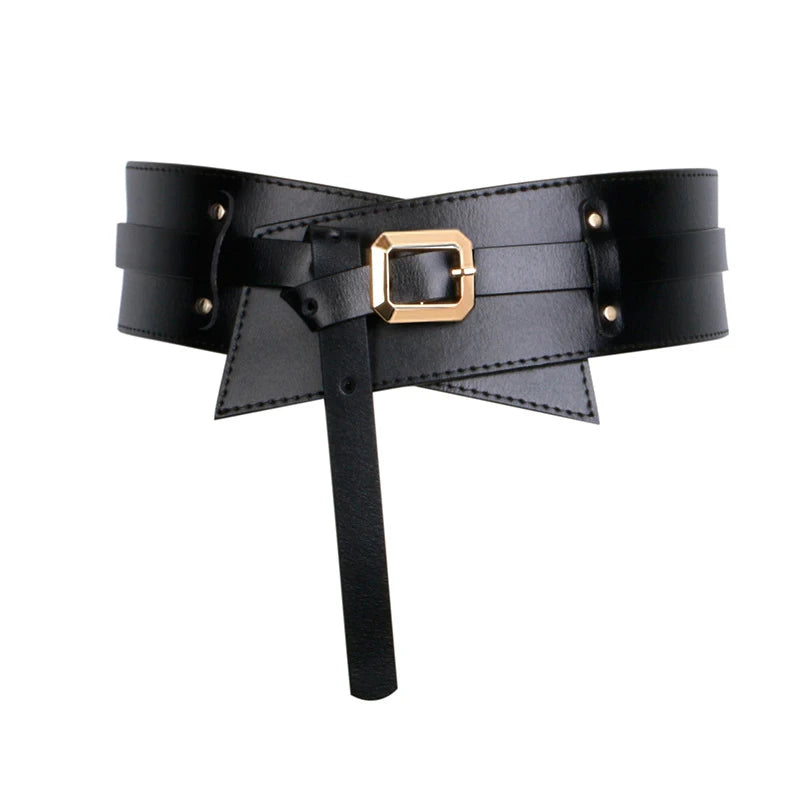 Medieval Leather Waist Belt Women Corset Wide Belts Girdle Belts Wide Cowhide Pin Buckle Waistbands For Dress Coat Decor