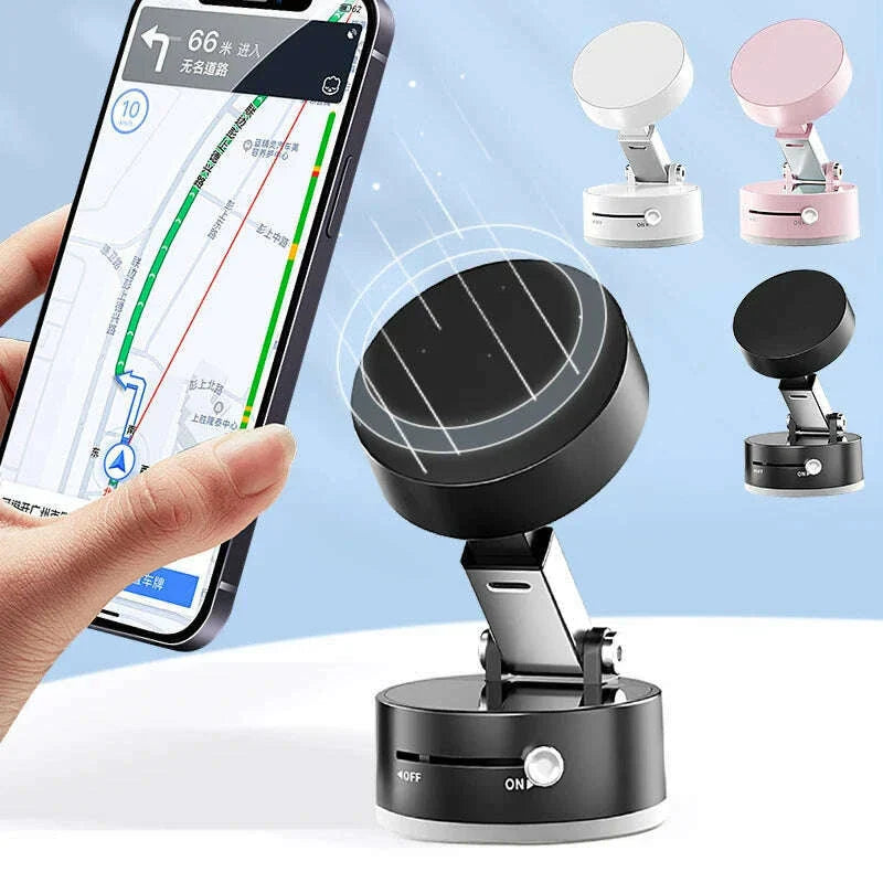 Mini Vacuum Magnetic Suction Cup Holder Car Glass Vacuum Double Sided Magnetic Holder For Iphone Android Smartphone