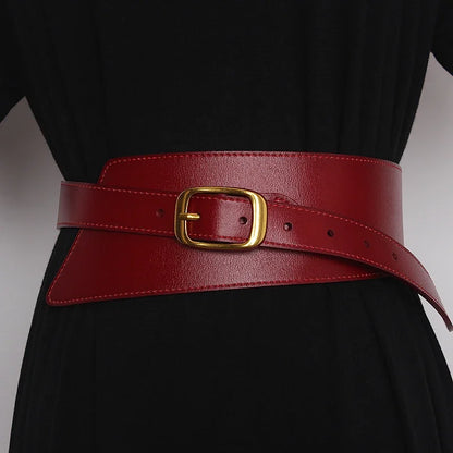 Women's Coat Wide Waistband Genuine Leather Cummerbunds Female Dress Corsets Versatile Waist Belts Decoration Wide Belt...