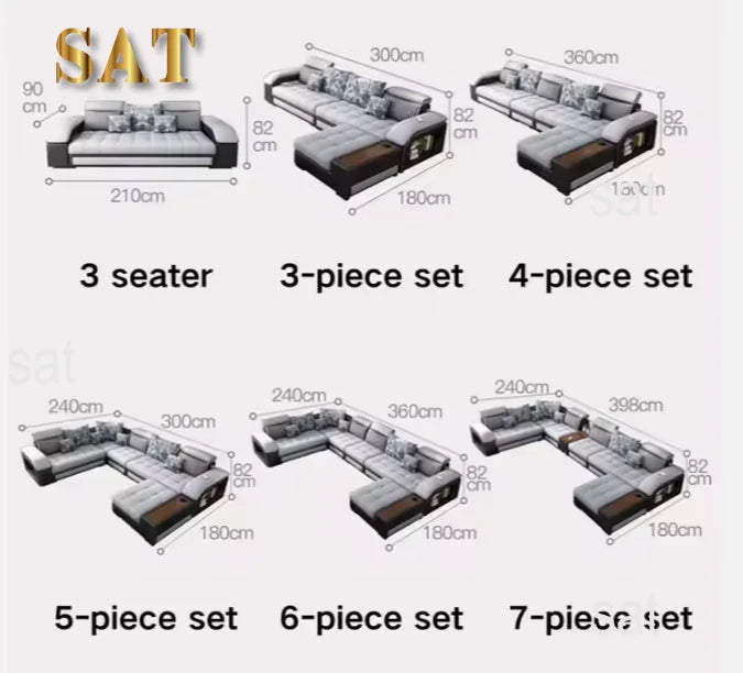 #@ Modern Luxury Living Room Modular Combination Sofa Furniture Set Multifunctional U Shaped 7 Seater Sectional Corner Sofa
