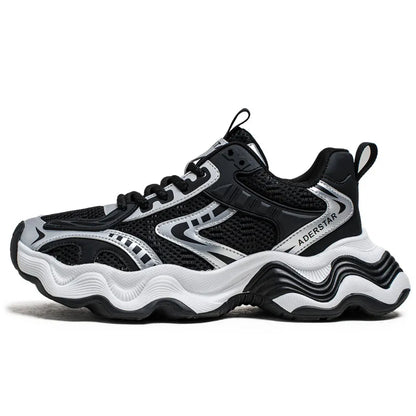 Chunky sneakers four seasons breathable lightweight racing running soft sole comfort non slip fashion student speed sports shoes