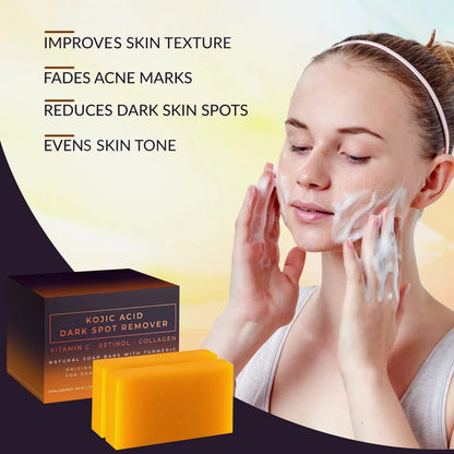 Kojic Acid Dark Spot Remover Whitening Soap Handmade Skin Care Deep Cleaning Moisturizing Cleansing Essential Soap...