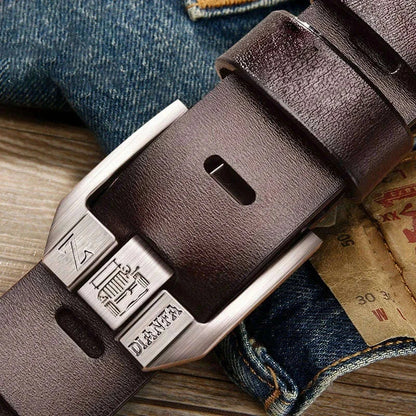 Premium Mens Genuine Leather Belt - Durable & Versatile for Work or Business - Stylish Everyday Accessory