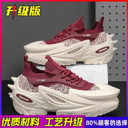 Men's shoes summer mesh breathable sports shoes casual thick sole height increasing outdoor sports shoes