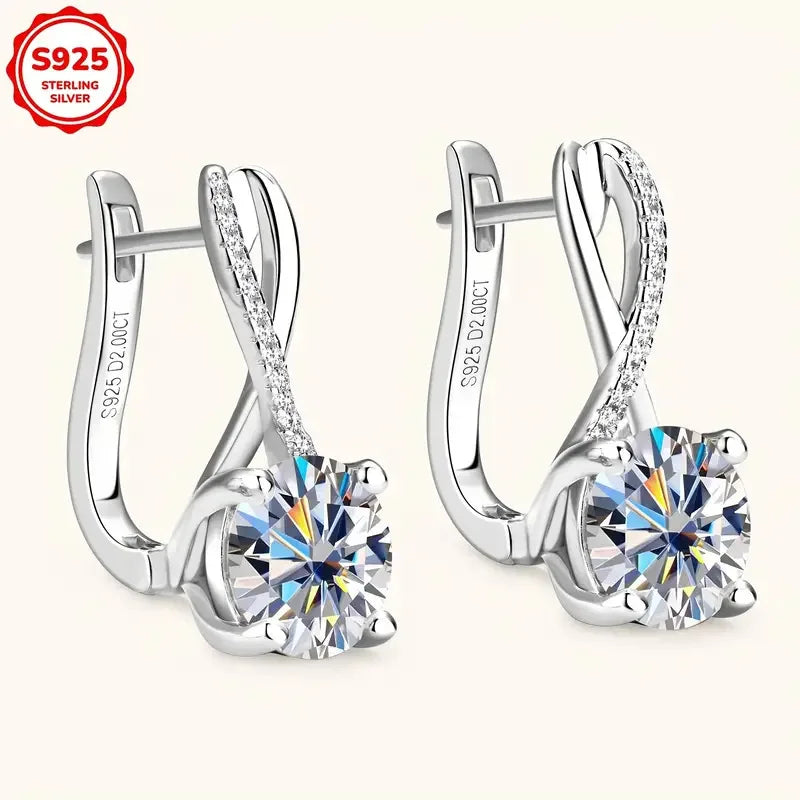 New fashionable and versatile Moissanite high-end women's earrings | Kimlud Mid Range Jewelry