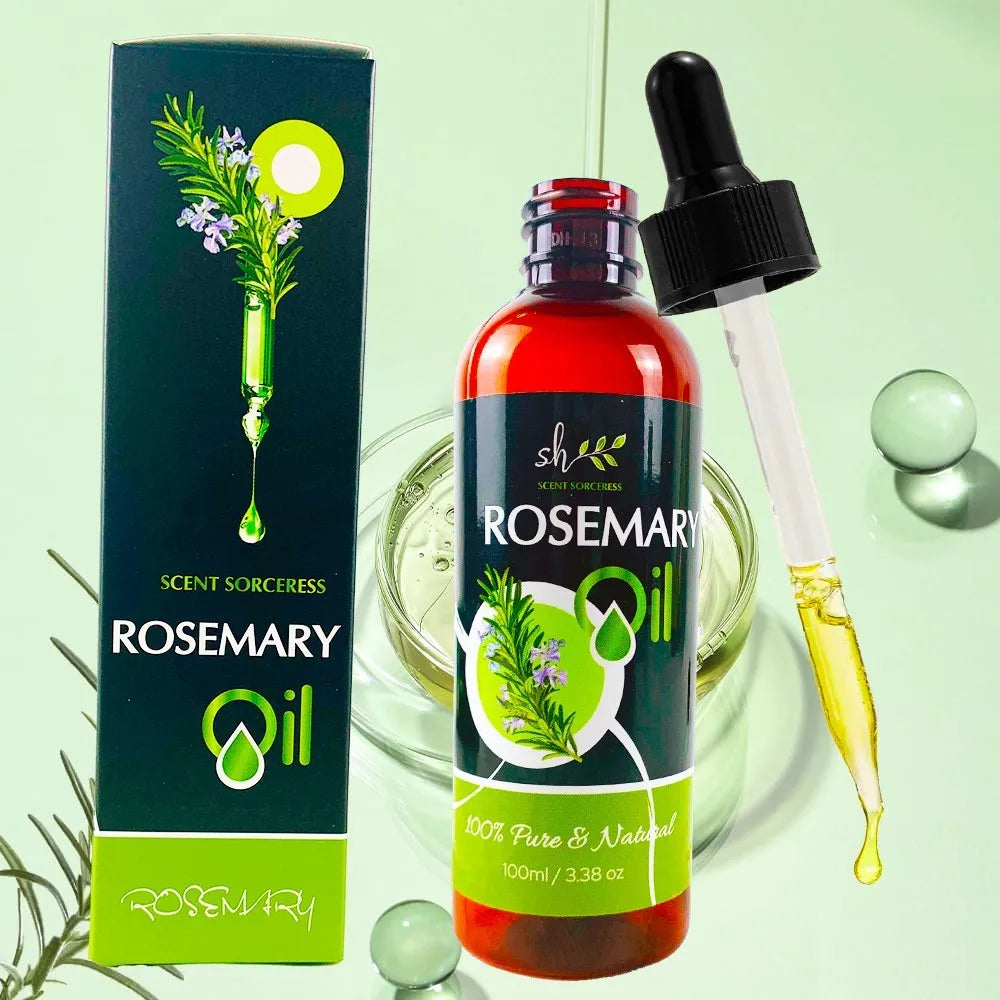 Rosemary Essential Oil (100 ml) with Glass Dropper -Authentic & Premium Oil, Great for Hair Care, Skincare, Massage...