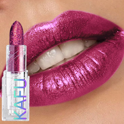 Glitter Lipstick 3 Colors Hydrating Red Rose Sparkling Shine lip Highly Pigmented Lip Tints Finish lip Korean Makeup Gifts