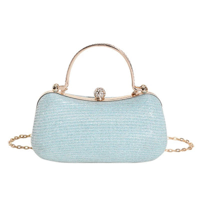 Evening Clutch Bag Women Bag Shiny Handbag Heart Shape Metal Clutches Bag Fashion Chain Shoulder Crossbody Bag Luxury Lady Purse