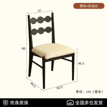 Solid Wood Dining Chair Household French Makeup Soft Bag Armrest Chair Light Luxury Balcony Backrest Silla Comedor...
