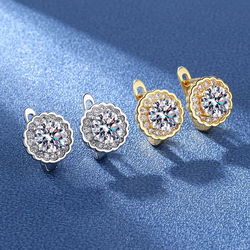 Wholesale Sweet Sapphire Earrings Jewelry Oval Shape Zircon Gemstone Stud Earrings Accessories Women Wedding Engagement...