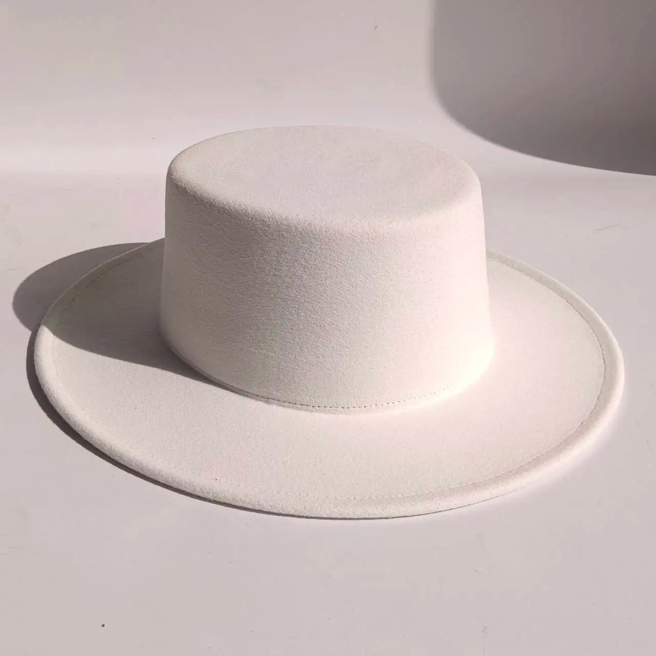French felt hat Flat-top  Autumn and winter felt hats Letter accessories women's wide-brimmed hat sombrero fedora  sombrero