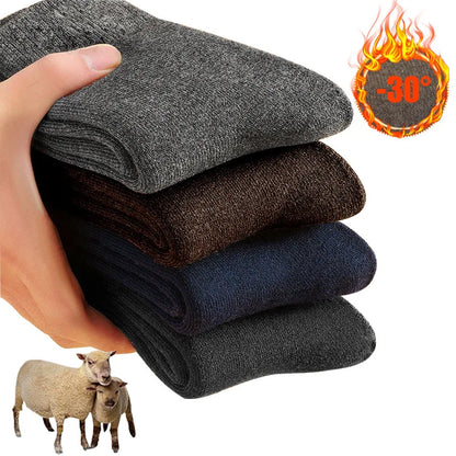 2025 New Winter Super Thicker Warm Socks Wool Male Men Women Socks Solid Socks Merino Wool Socks Against Cold Snow Terry Socks - Kimlud