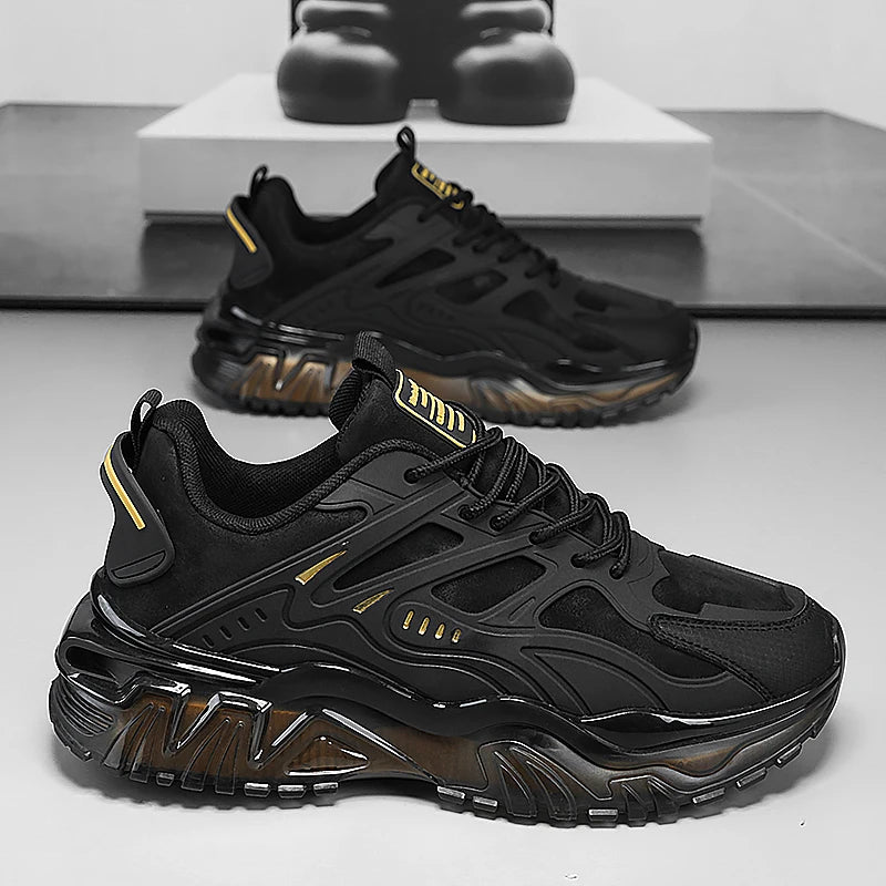 Men's Casual Sports Shoes, Suitable for All Seasons, Large Size Men's Everyday Footwear, with Thick-Soled Cushioning and Low-Top Design, Both Stylish and Practical, Ideal for Commuting; Reinforced Shoelace Design, Non-Slip an