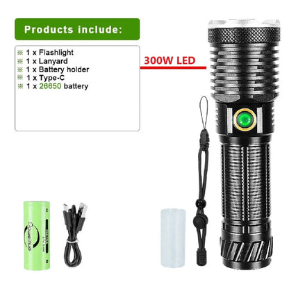 Newest 10000LM Ultra Powerful Rechargeable Flashlight 8000W Torch High Power LED Flashlights 3500M Long Range Tactical Lantern