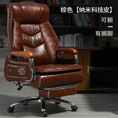 Swivel Office Chair Recliner Vintage Leather Study Arm Office Chair Ergonomic Luxury Cadeira Para Computador Furniture Home