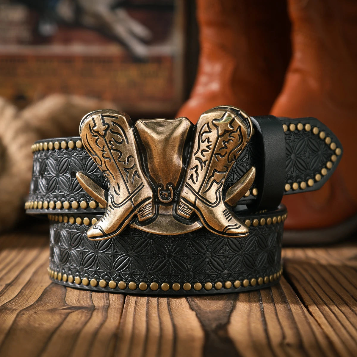 A casual and retro belt, a waist accessory for Western-style clothing, metal buckle, PU belt, suitable for both men and...