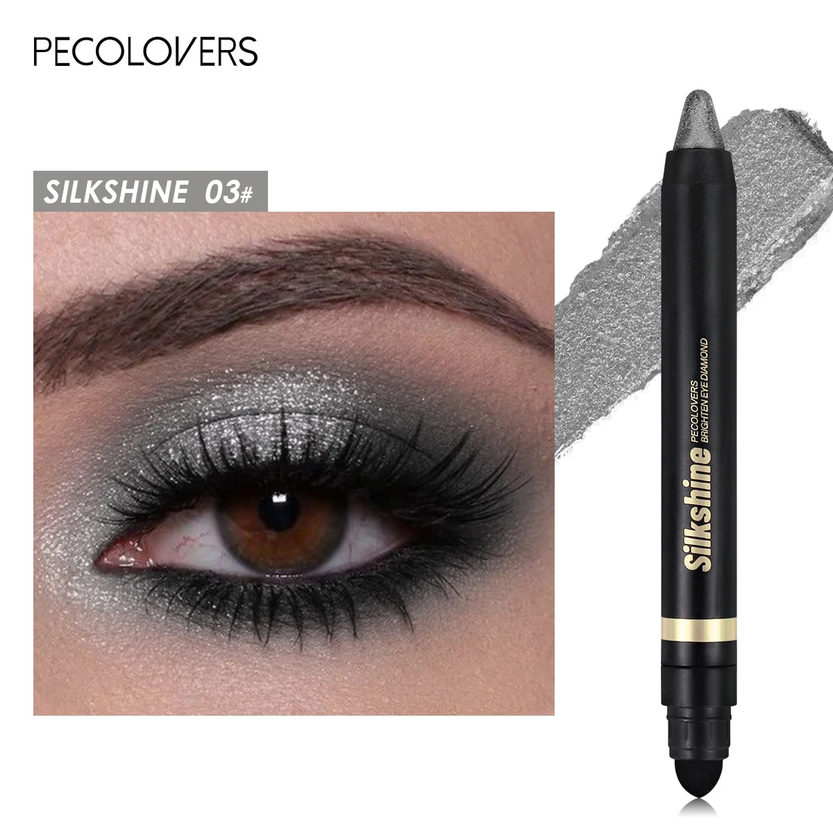 Metallic Glitter Eyeshadow Stick Matte Waterproof Shimmer Lying Silkworm Long Lasting High Gloss Pearlescent Eyeshadow Pen