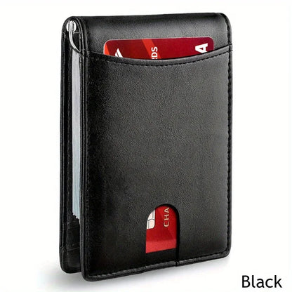 Men Wallet PU Leather Money Credit Card Clip Mini RFID Blocking Leather Mens Thin Wallet Card Holder Bag