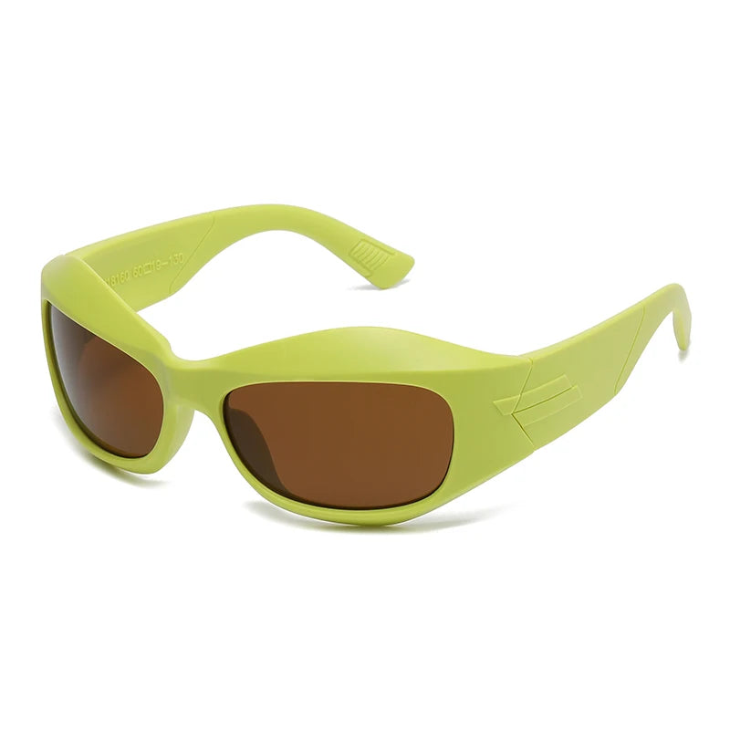Steampunk Style Y2K cycling Sunglasses Women Men Trendy Ins Curved Shaped Glasses Personalized Technology Sports Sun...