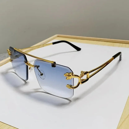 Luxury Rimless Square Sunglasses Men Women Fashion Brand Designer Vintage Sun Glasses Male Female Fashion Retro Oculos...