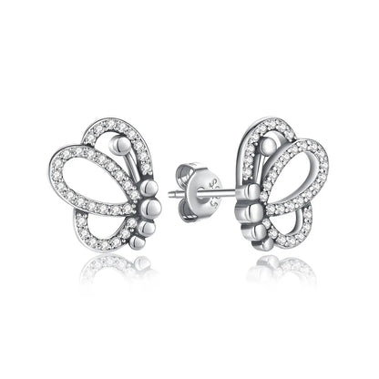 Original 925 Sterling Silver Earrings 2026 Stud Hoop Crystal Earings For Women Rose Gold Crown Heart Infinity Bee Earing...