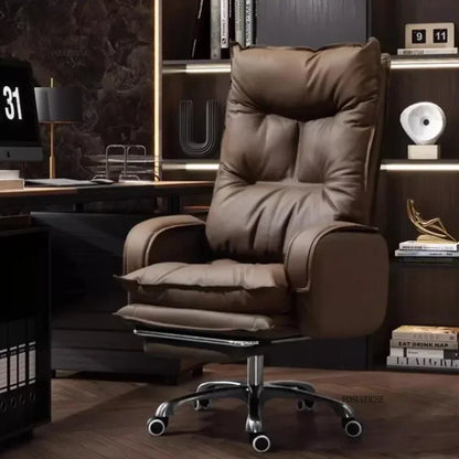 Modern Designer Armchairs Lazy Rolling Leather Office Chair Home Computer Swivel Gaming Accent Chairs Office Furniture w...