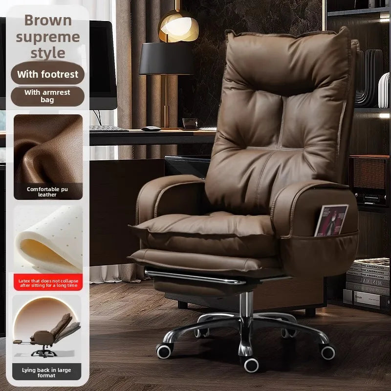 Boss chair, comfortable for home use, sedentary office chair, business sofa, study seat, reclining option | Kimlud...
