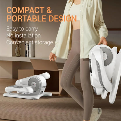 Under Desk Elliptical Machine Electric Seated Pedal Exerciser Mini Ellipse Leg Exerciser with Remoter 12 Level Speeds Forward a