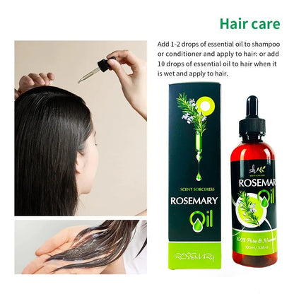 Rosemary Essential Oil (100 ml) with Glass Dropper -Authentic & Premium Oil, Great for Hair Care, Skincare, Massage...
