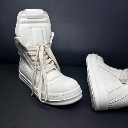 Classic Beige Leather High Top Shoe Retro Men Boots Sneaker ZIP Women Casual Shoes Lace Up Sneakers Luxury Gray Ankle Boot