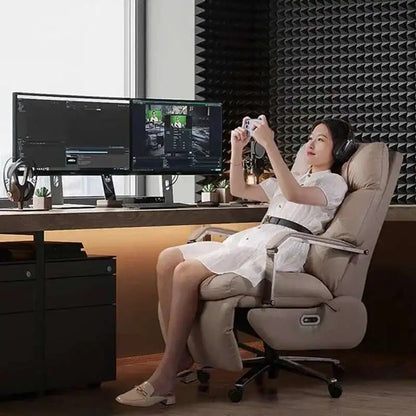 White Nordic Recliner Chair Ergonomic Bedroom Floor Modern Office Chair Working Conference Chaise De Bureau Office Furniture - Kimlud