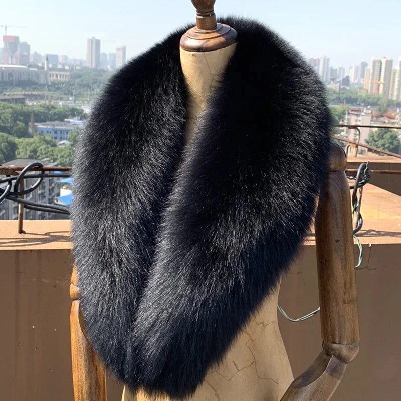 100Cm Artificial Fox Fur Scarf For Women Winter Warm Faux Fur Collar Lady Shawl Woolen Windbreaker Decoration Coat Hat Accessory