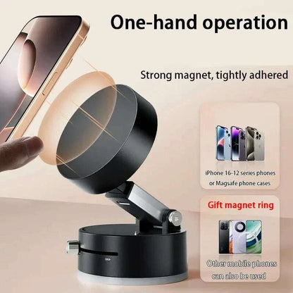 Suction cup magnetic suction car phone holder strong vacuum suction car navigation holder folding magnetic suction phone base
