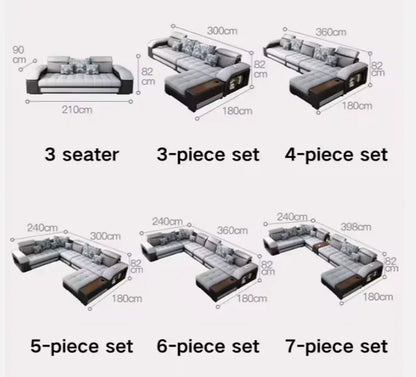 #@ Modern Luxury Living Room Modular Combination Sofa Furniture Set Multifunctional U Shaped 7 Seater Sectional Corner Sofa