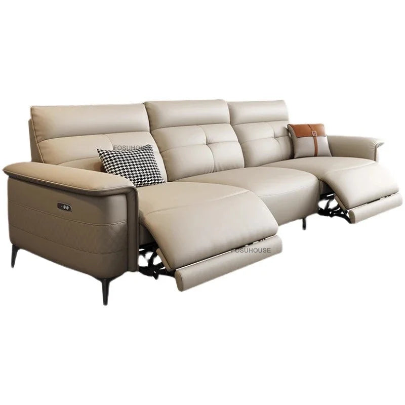 Modern Leather Living Room Sofas Italian Living Room Furniture Home Back Armrest Sofa Recliner Luxury Electric Function...