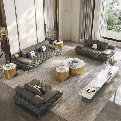Italian Genuine Leather Sofas Sectional Modern Luxry Designer Loveseat Sofa 3 Piece Set Woonkamerbanken Living Room...