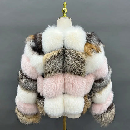 Women Winter Coats Warm Fox Fur Coats Real Natural Fox Fur Coat Fur Coat Thick Jackets V-neck New Arrival