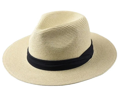 XL Big Head 63CM Summer Beach Woven Sun Hats Men Women Plus Size Jazz UV UPF 50+ Sun Protection Travel Panaman Straw...