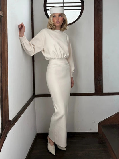 Sexy O Neck Long Sleeve Patchwork Maxi Bandage Dress Women White Winter Bodycon Long Runway Evening Club Party Dresses...