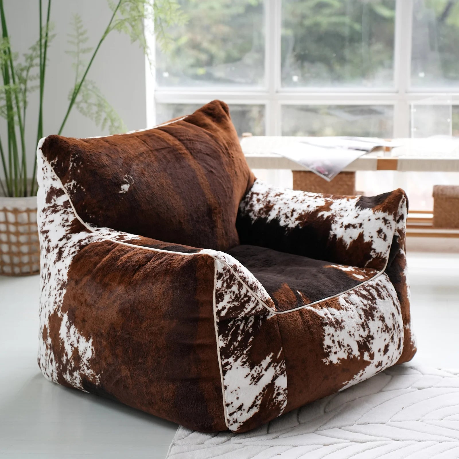 Minimalist Brown Lazy Bean Bag Sofa Designer Soft Modern Lazy Bean Bag Sofa Living Room Lounge Woonkamerbanken Furniture...