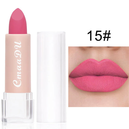 1pcsVelvet Matte Lipstick Waterproof Long-lasting Solid Matte Lip Gloss Non-Stick Cup Nude Pink Lipstick Sexy Cute Korean Makeup