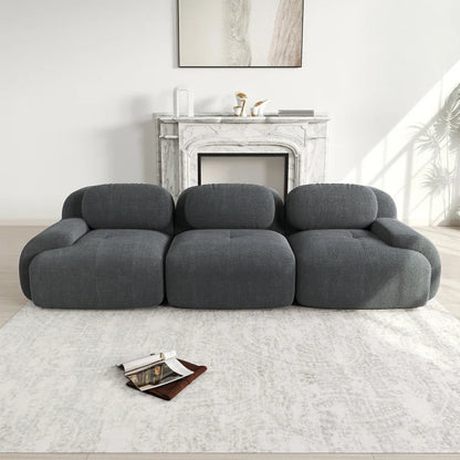 3-seater Sofa in Premium Cordsamt, Non-slip, Ergonomic Armrests and Highly Elastic Upholstery for Living Room and Bedroom, Green - Kimlud