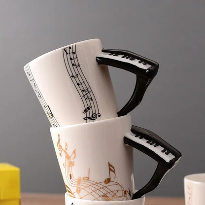 Novelty Music Note Cup Ceramic Guitar Coffee Mugs Personality Tea/Milk/Juice/Lemon Water Bottle Christmas Birthday Gift...