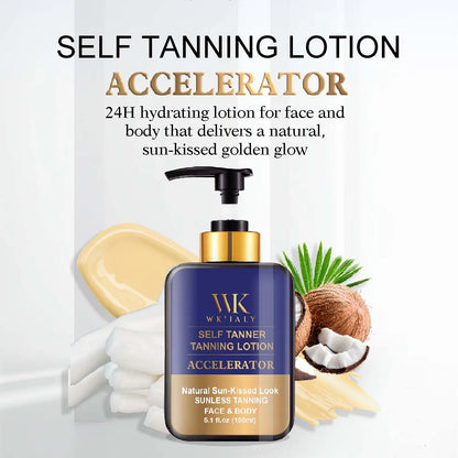 WK JALY Self Tanner Body Lotion, Fair To Medium Skin Tone, Sunless Tanning Moisturizer With Coconut Oil, Carrot Oil,...